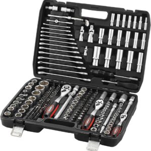 coffret douille de 1/4", 3/8" et 1/2", cr v 216 pièces